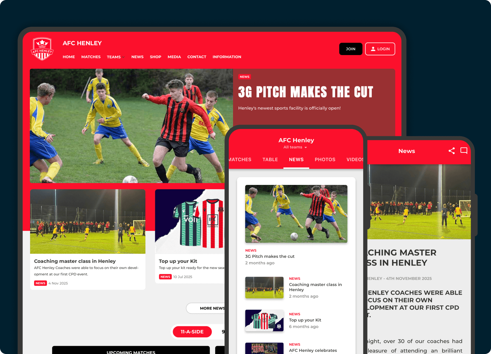 Club membership and registration features