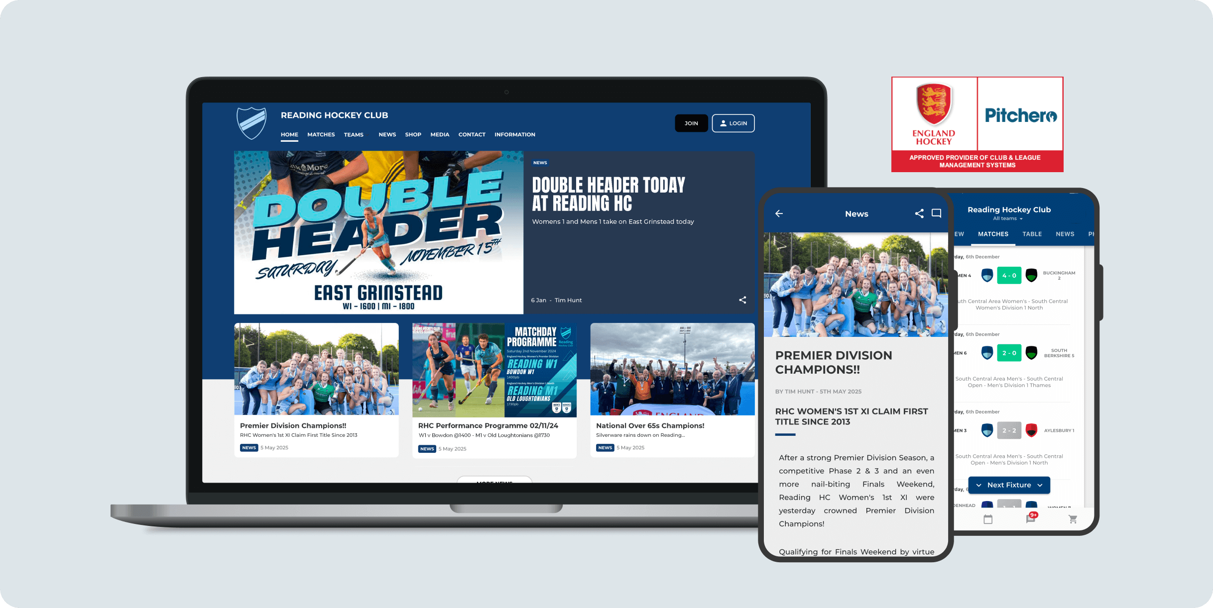 Pitchero platform showcase for hockey clubs