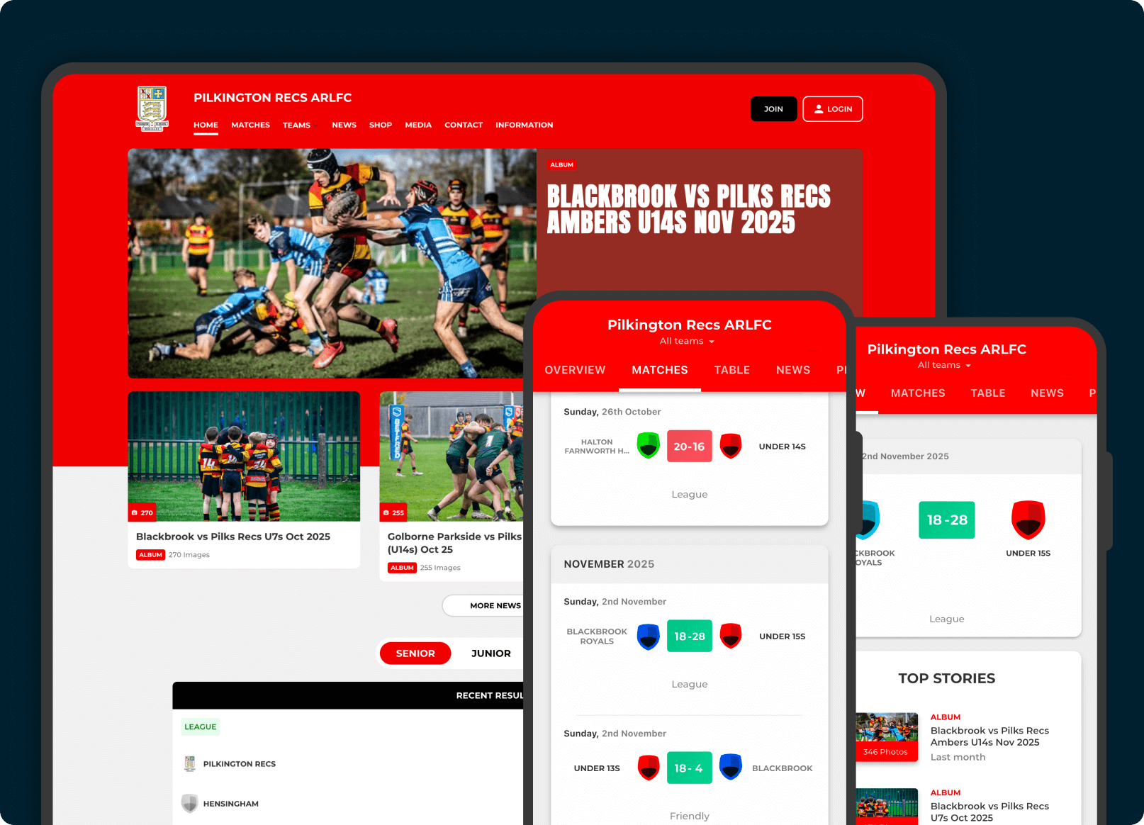 Club membership and registration features